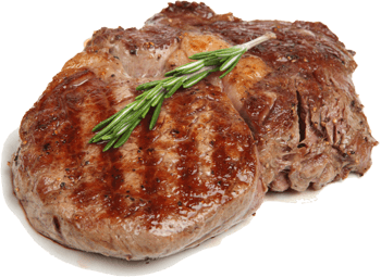 Steak with leaves